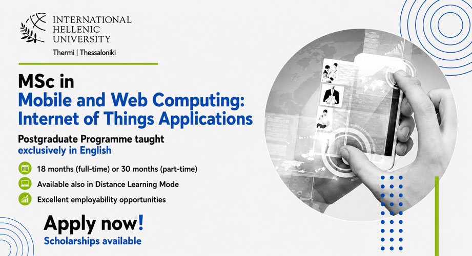 MSc in Mobile and Web Computing: Internet of Things Applications | Διεθνές Πανεπιστήμιο της Ελλάδος