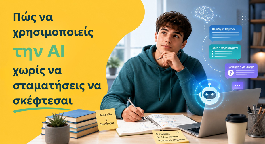 Πώς να χρησιμοποιείς την AI χωρίς να σταματήσεις να σκέφτεσαι