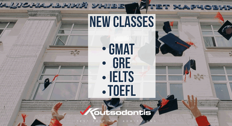 Νέα τμήματα για IELTS, GMAT, GRE & TOEFL στο Κέντρο Σπουδών Κουτσοδόντης. Kάνε εγγραφή τώρα!