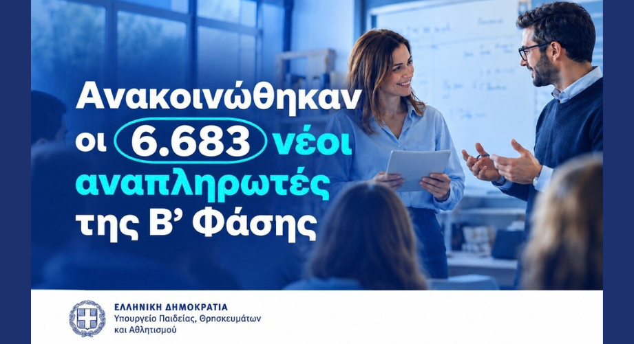 6.683 Νέες Προσλήψεις Αναπληρωτών στην Εκπαίδευση – Πάνω από 4.000 στην Ειδική Αγωγή και την υποστήριξη των μαθητών