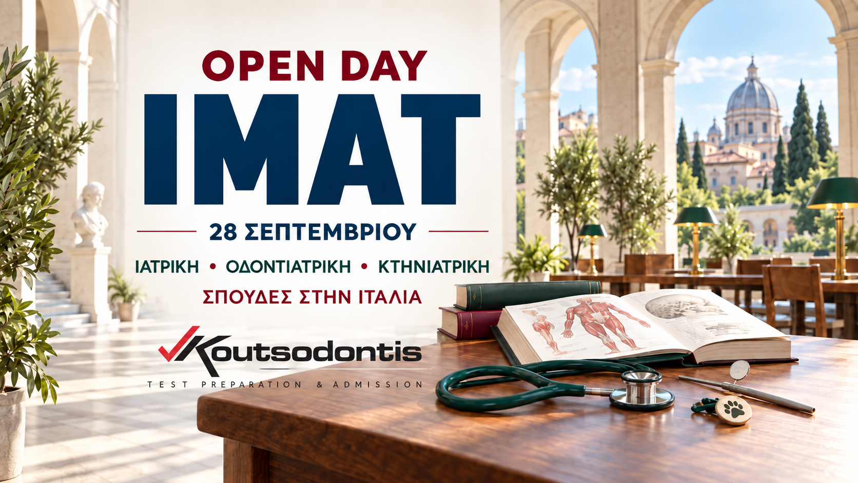 Κέντρο Σπουδών Κουτσοδόντης: Open Day για IMAT – Ιατρική στην Ιταλία